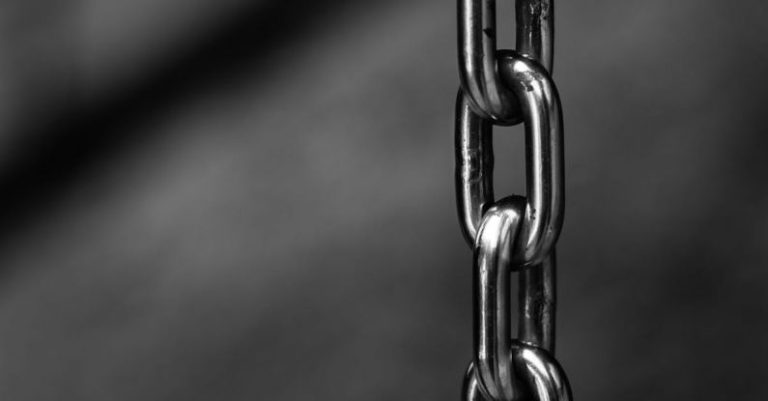 Jammed Lock - Grayscale Photography of Chain