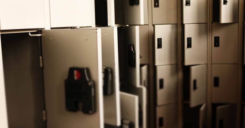 Safe - Grey Metal Lockers Is Open